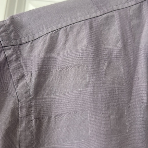 Burberry Brit Light Purple Button Front Shirt w Subtle Plaid Design Size Large - Picture 6 of 13
